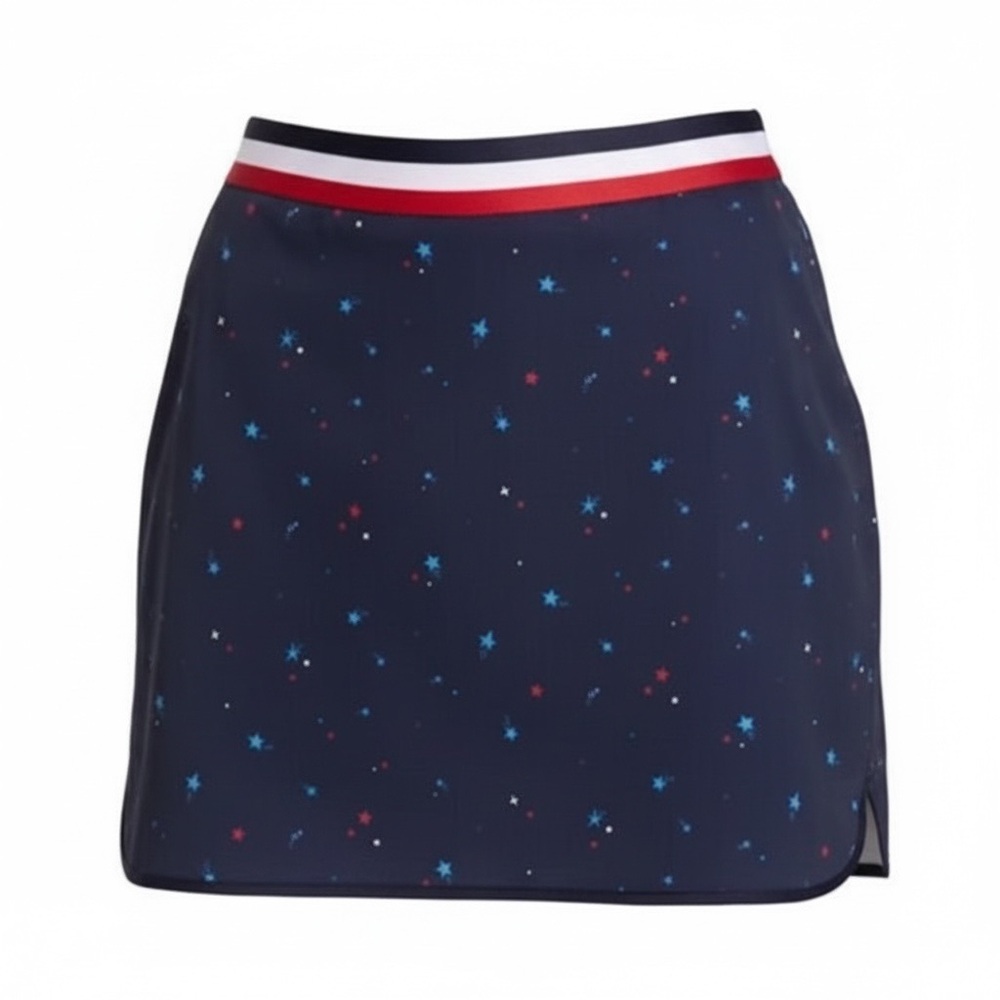 NWT Lady Hagen Women’s Navy Skort Red White Stars Golf Tennis Pickleball-Size XL - Picture 2 of 8